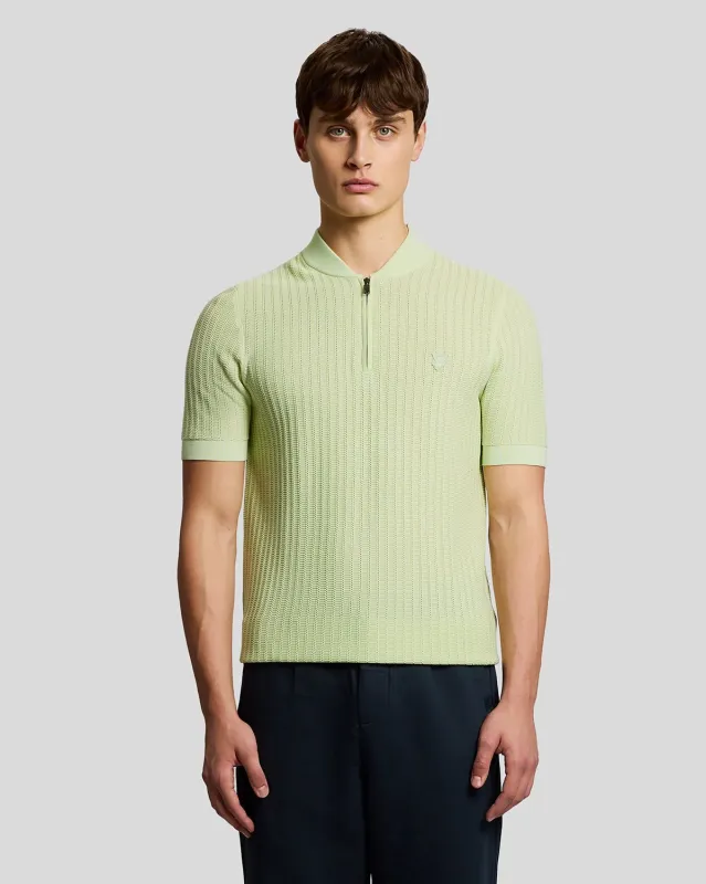 Superfine Cotton 1/4 Zip Knitted Polo sold by Lyle & Scott