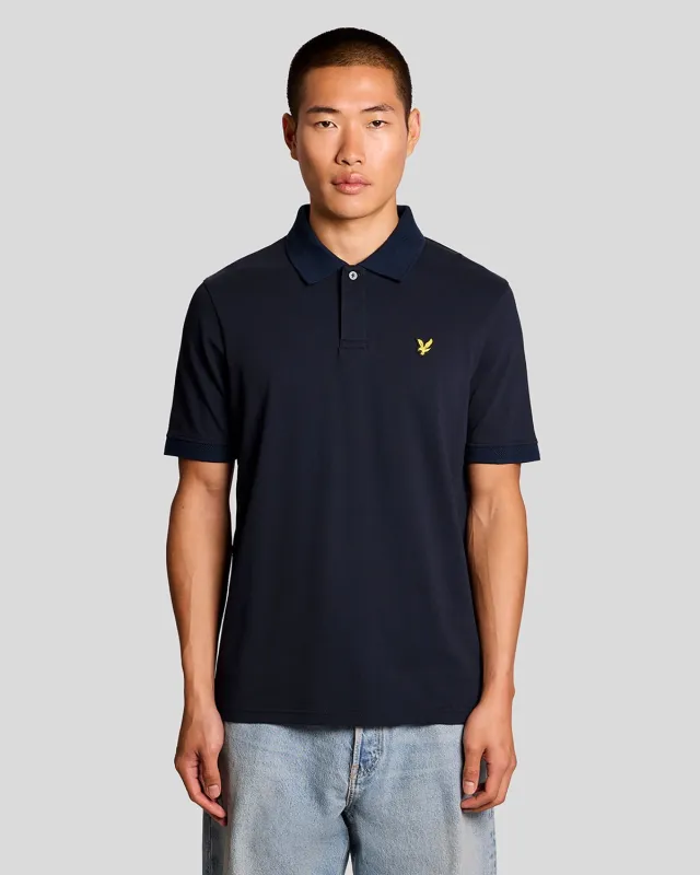 Jacquard Tipped Polo Shirt sold by Lyle & Scott