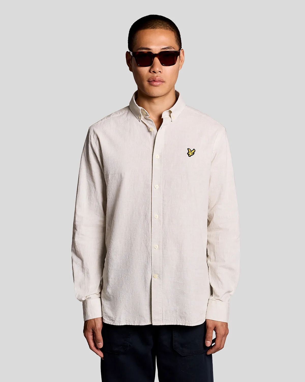 Linen Blend Oxford Shirt sold by Lyle & Scott