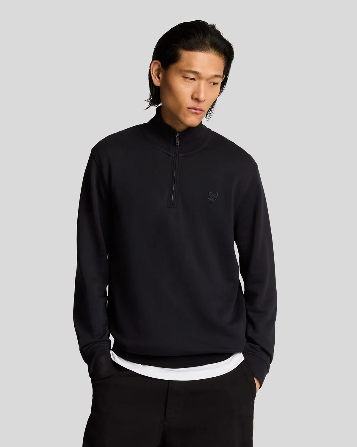 Superfine Cotton 1/4 Zip Sweatshirt sold by Lyle & Scott