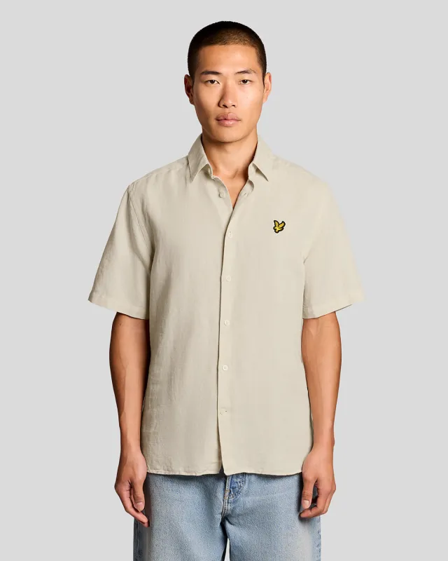 Short Sleeve Linen Blend Shirt made by Lyle & Scott