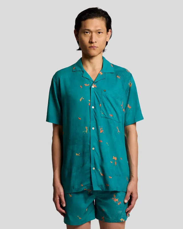 Goldfish Graphic Resort Shirt made by Lyle & Scott