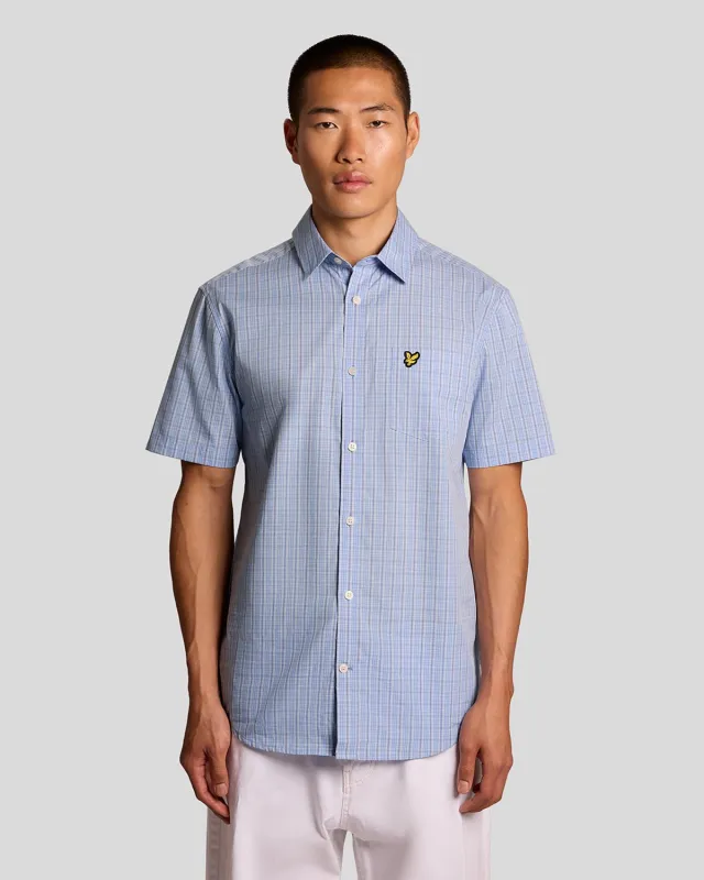 Short Sleeve Grid Check Shirt made by Lyle & Scott