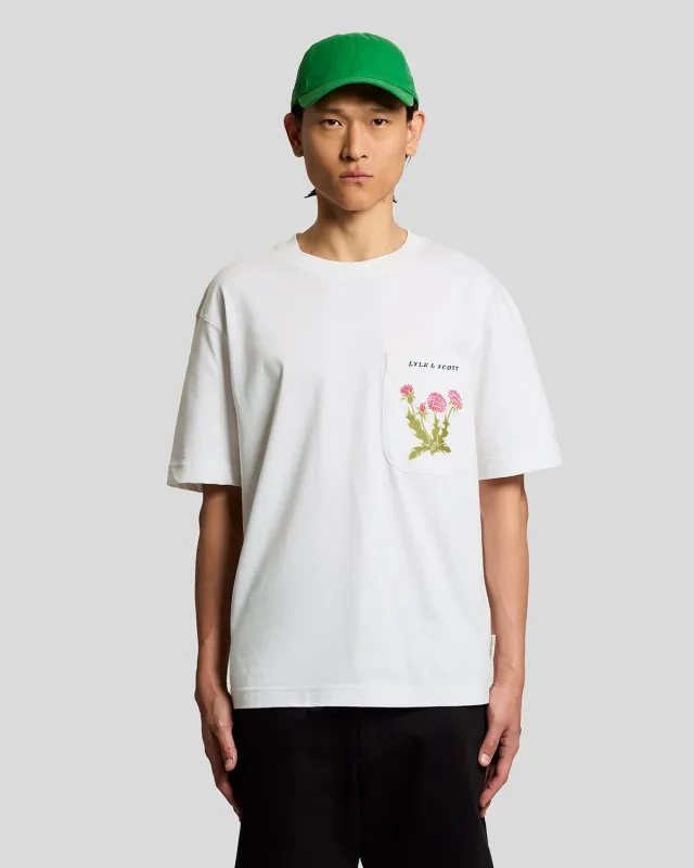Botanical Embroidered Pocket T-Shirt made by Lyle & Scott