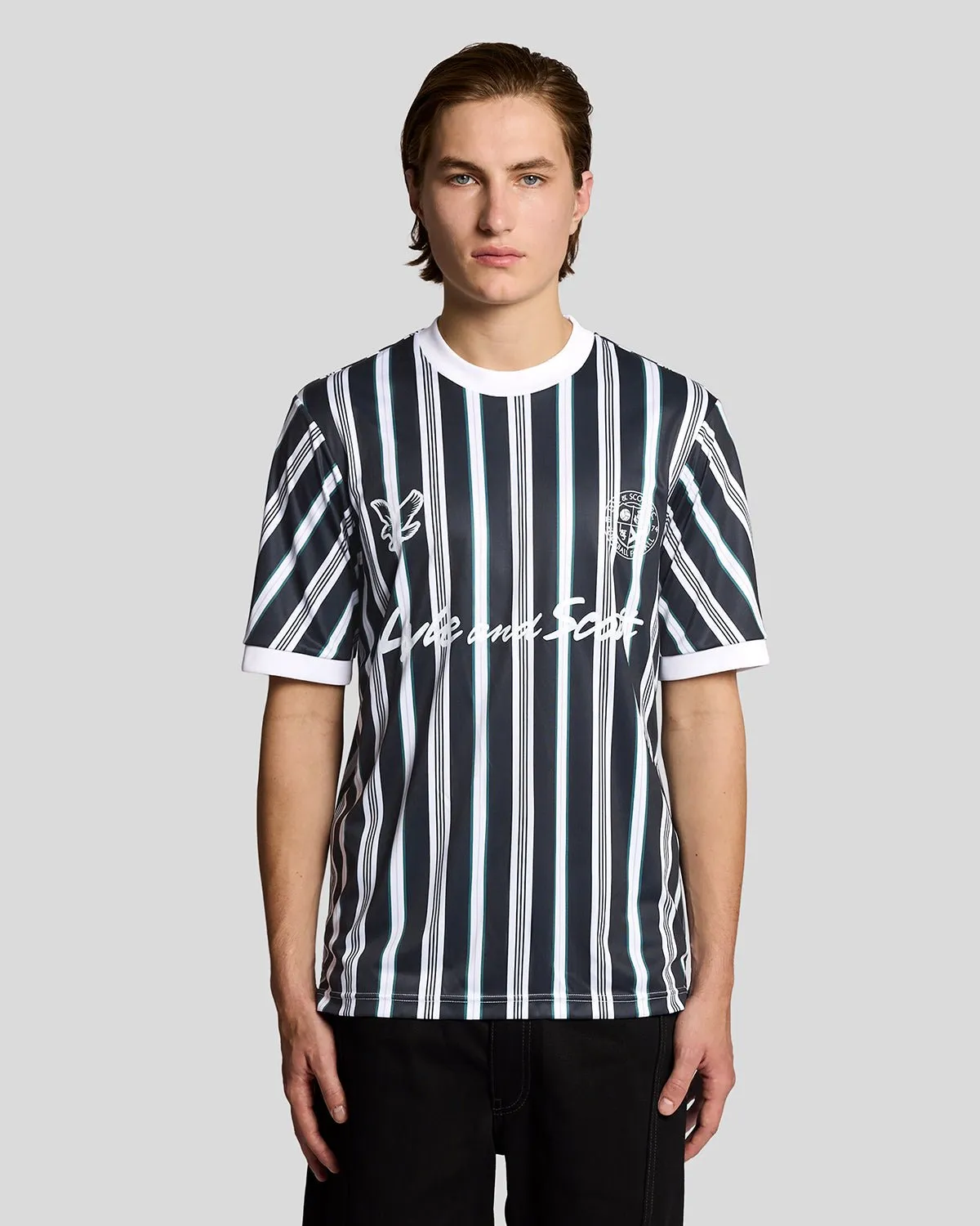 Prep Stripe Football Shirt sold by Lyle & Scott