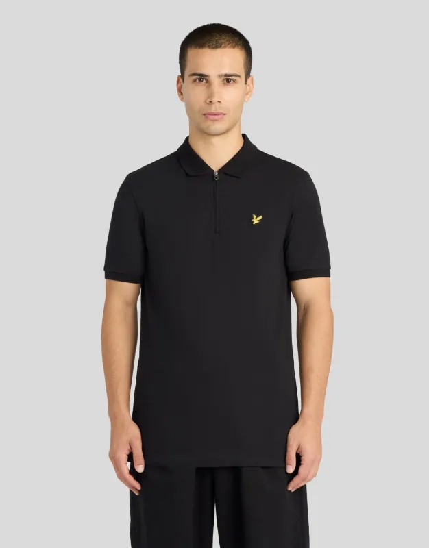 1/4 Zip Short Sleeve Polo Shirt made by Lyle & Scott