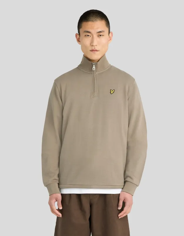Cotton Loopback 1/4 Zip Sweatshirt made by Lyle & Scott
