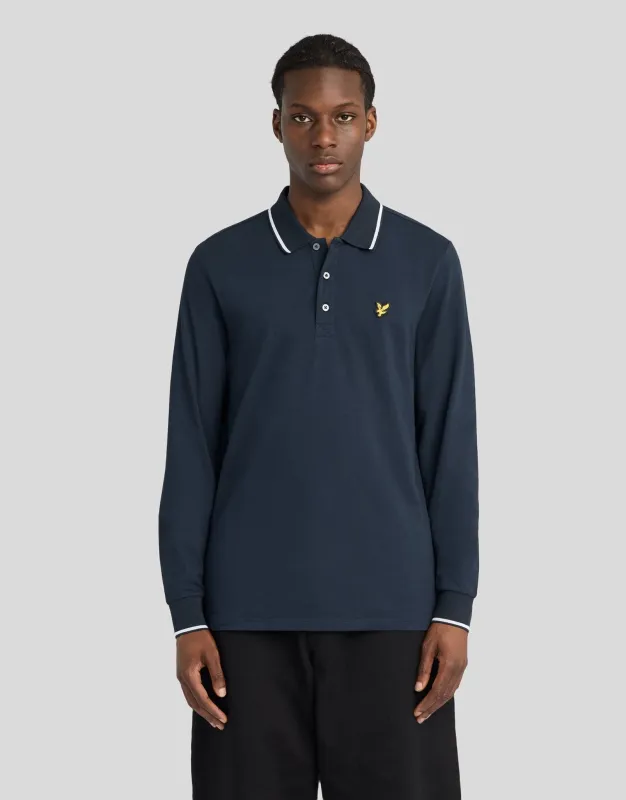 Tipped Long Sleeve Polo Shirt made by Lyle & Scott