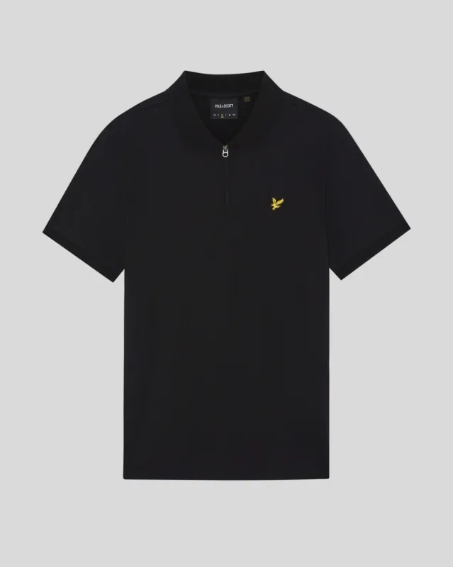 1/4 Zip Short Sleeve Polo Shirt made by Lyle & Scott
