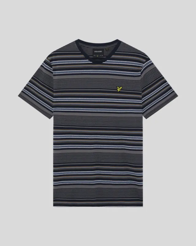 Multi Stripe Cotton T-Shirt made by Lyle & Scott