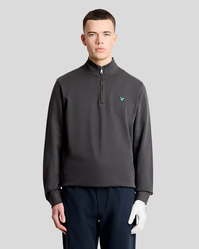 Green Eagle Cotton 1/4 Zip Midlayer made by Lyle & Scott