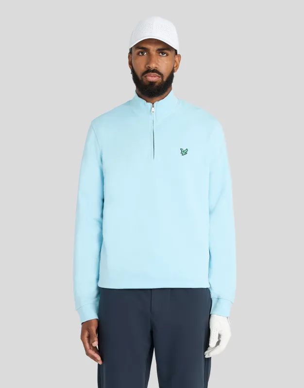 Green Eagle Cotton 1/4 Zip Midlayer made by Lyle & Scott
