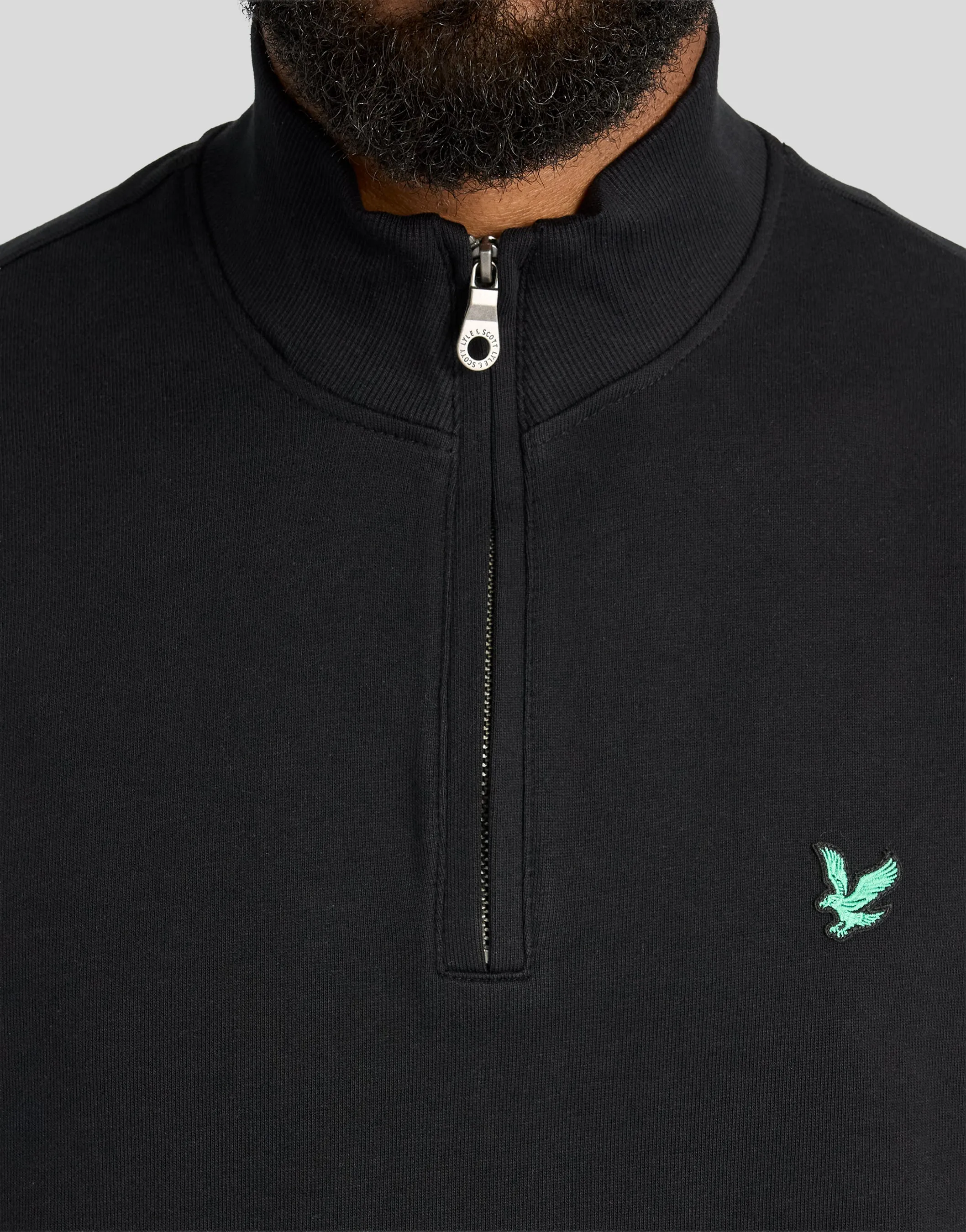 Green Eagle Cotton 1/4 Zip Midlayer sold by Lyle & Scott product image thumbnail 3