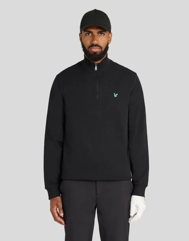 Green Eagle Cotton 1/4 Zip Midlayer made by Lyle & Scott