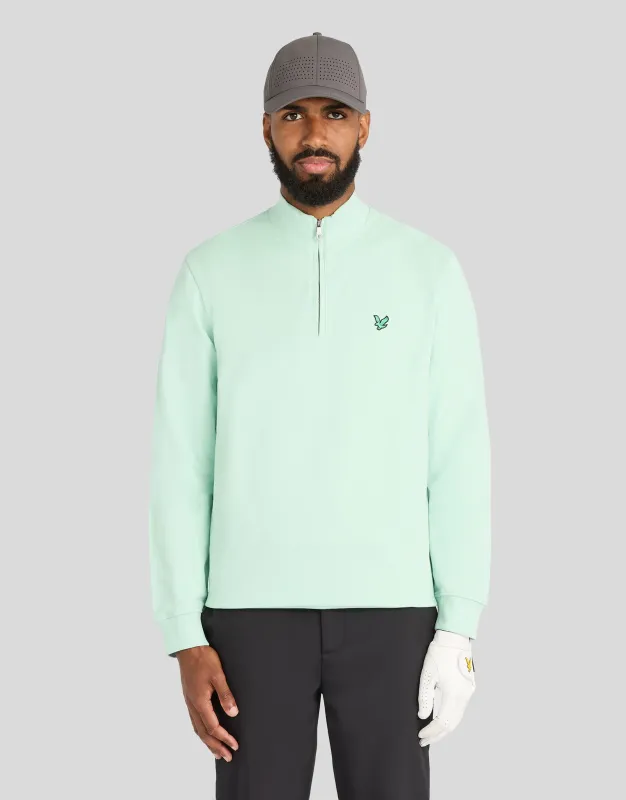 Green Eagle Cotton 1/4 Zip Midlayer made by Lyle & Scott