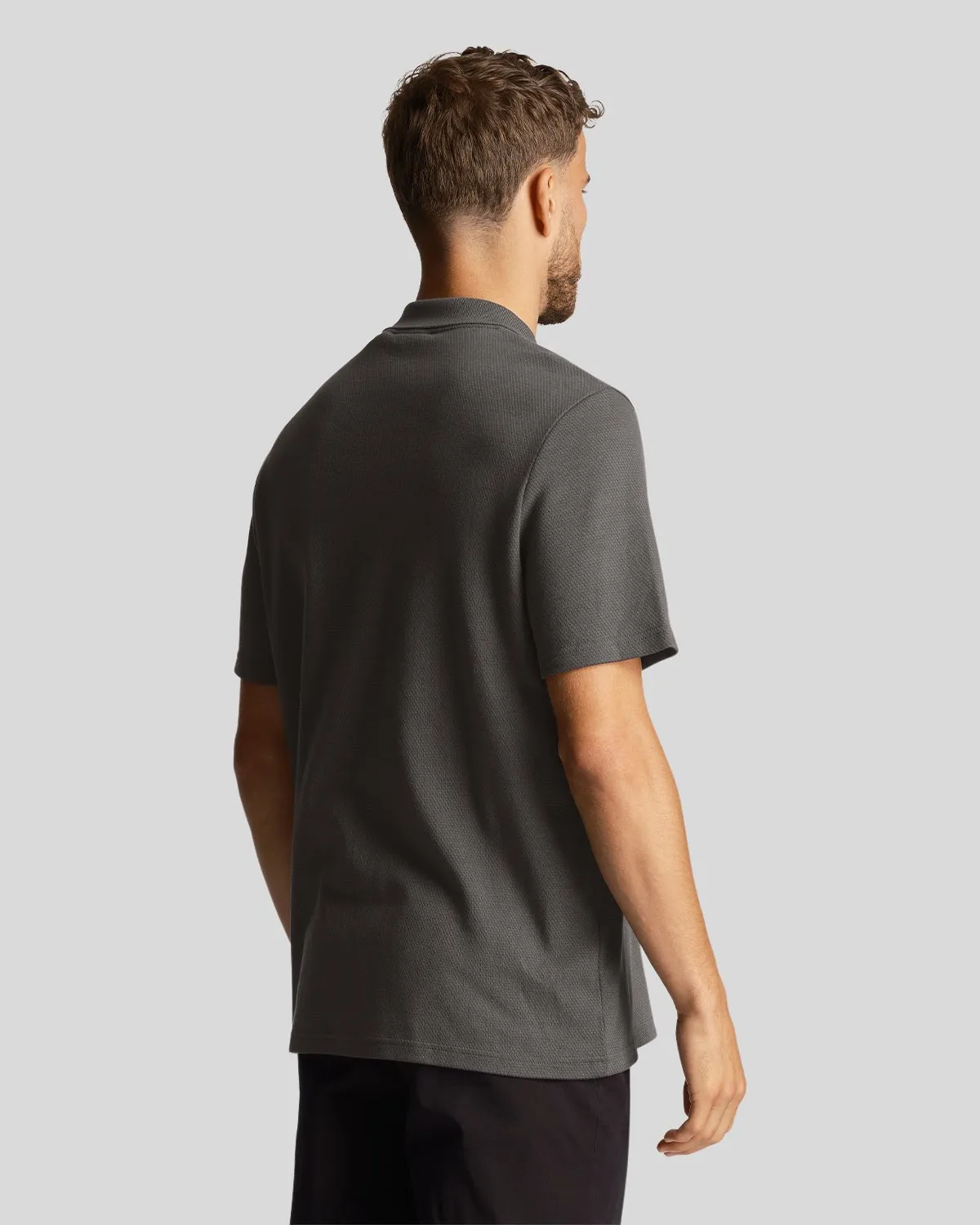 Tonal Texture Polo Shirt sold by Lyle & Scott product image thumbnail 3