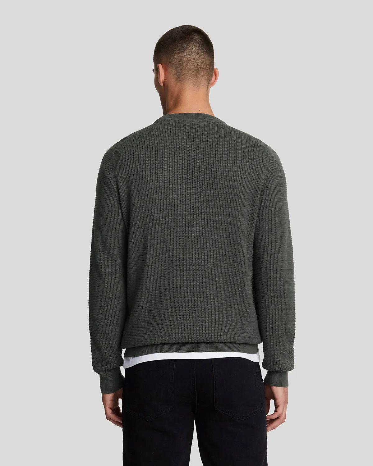 Grid Knit Crew Neck Jumper sold by Lyle & Scott product image thumbnail 3