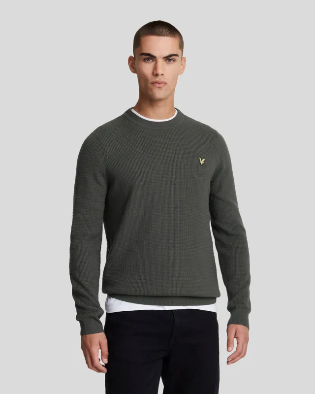 Grid Knit Crew Neck Jumper sold by Lyle & Scott