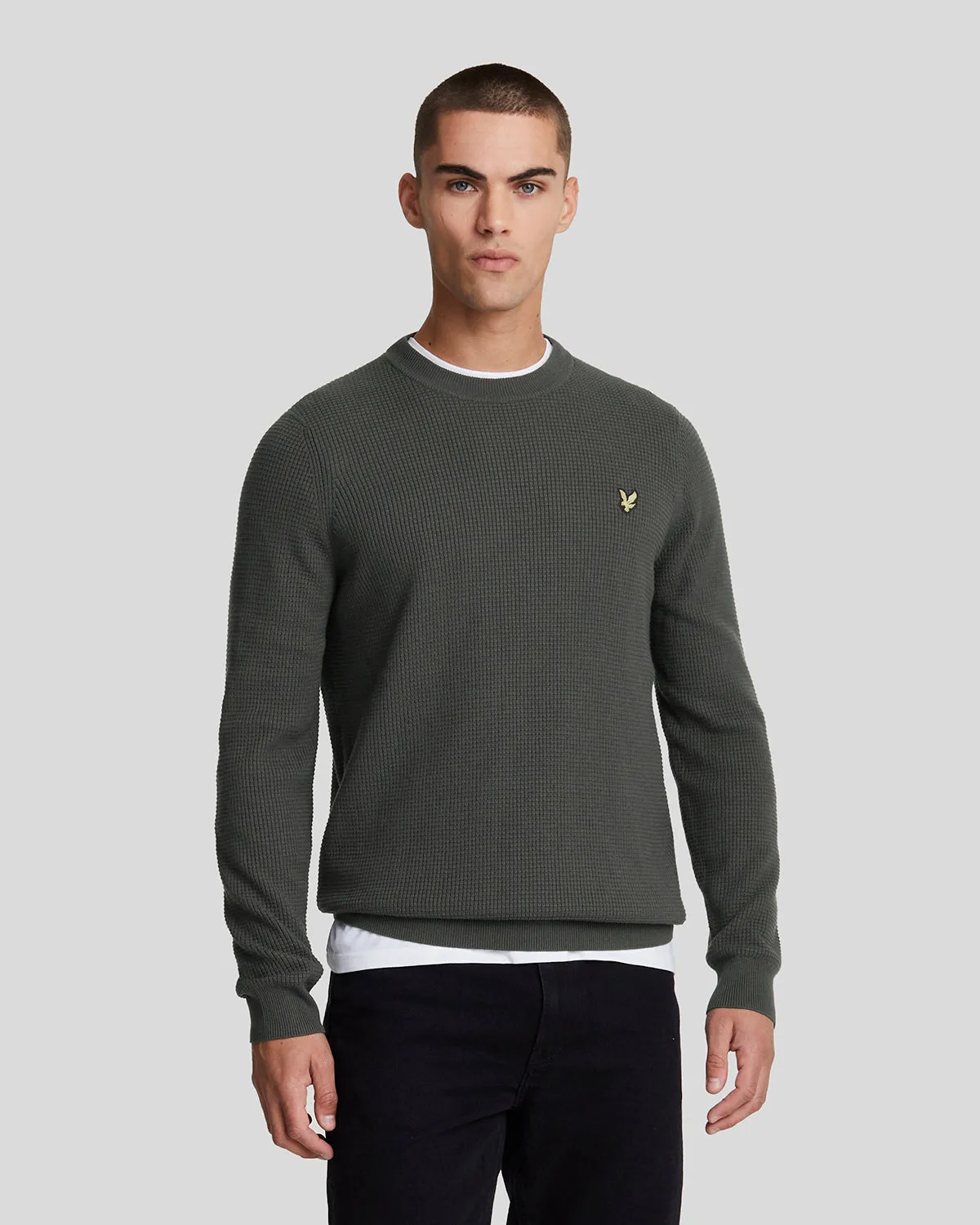 Grid Knit Crew Neck Jumper sold by Lyle & Scott