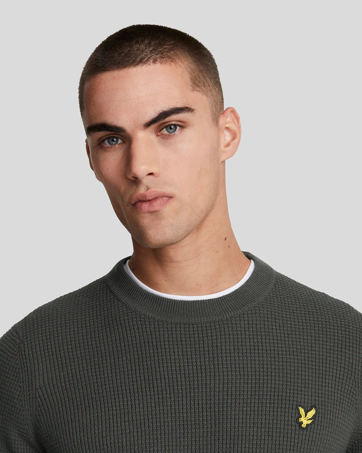 Grid Knit Crew Neck Jumper sold by Lyle & Scott product image thumbnail 4