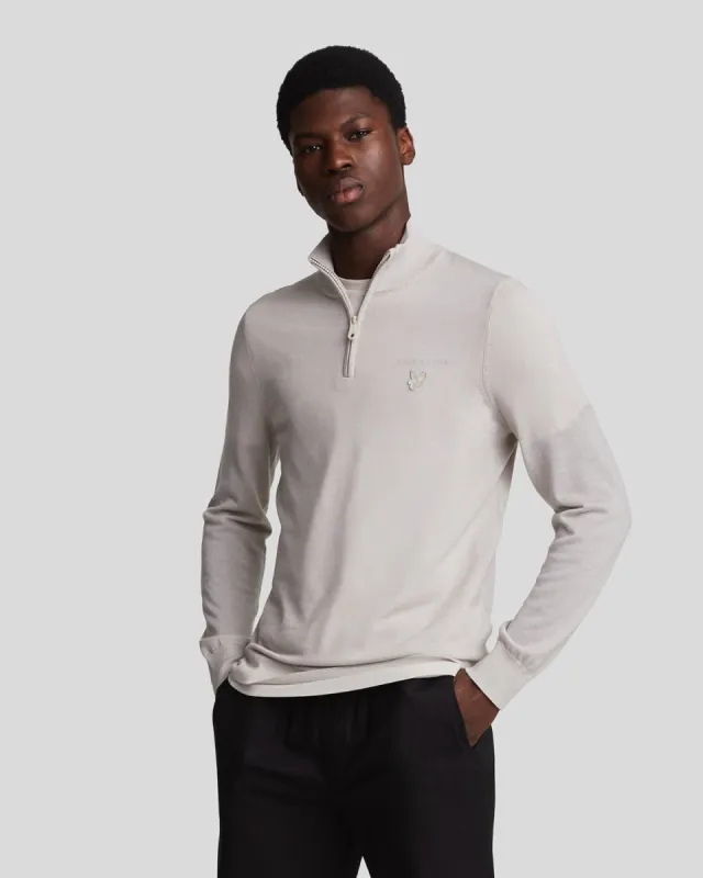 Tonal Eagle Merino 1/4 Zip Jumper sold by Lyle & Scott