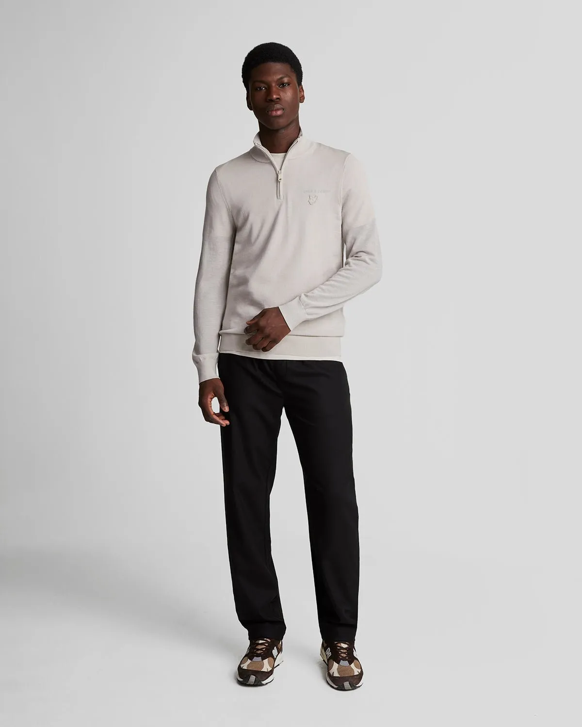 Tonal Eagle Merino 1/4 Zip Jumper sold by Lyle & Scott product image thumbnail 2