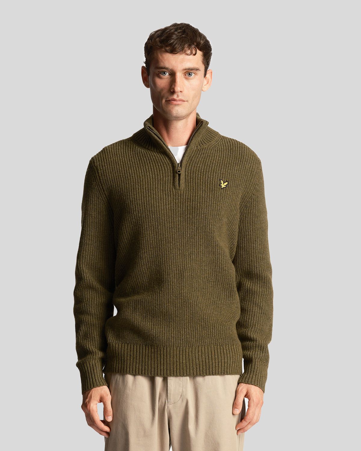 Ribbed Quarter Zip Jumper sold by Lyle & Scott