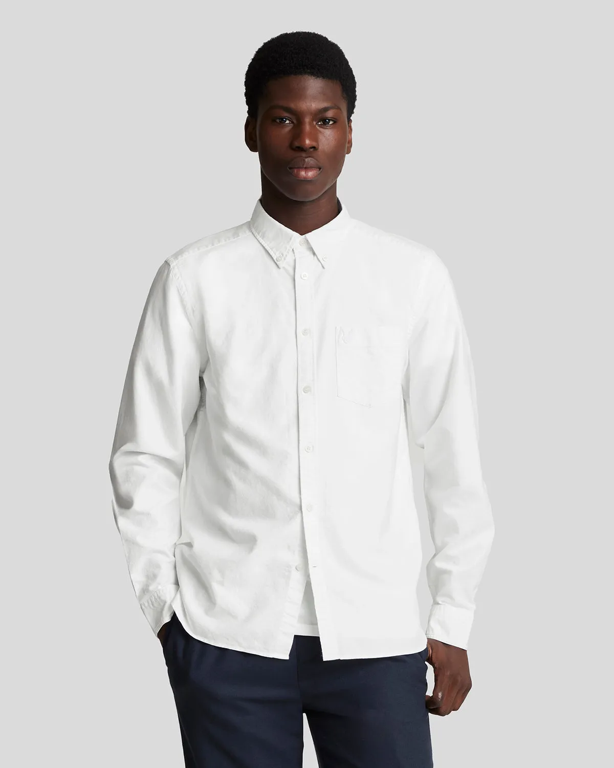 Tonal Button Down Oxford Shirt sold by Lyle & Scott