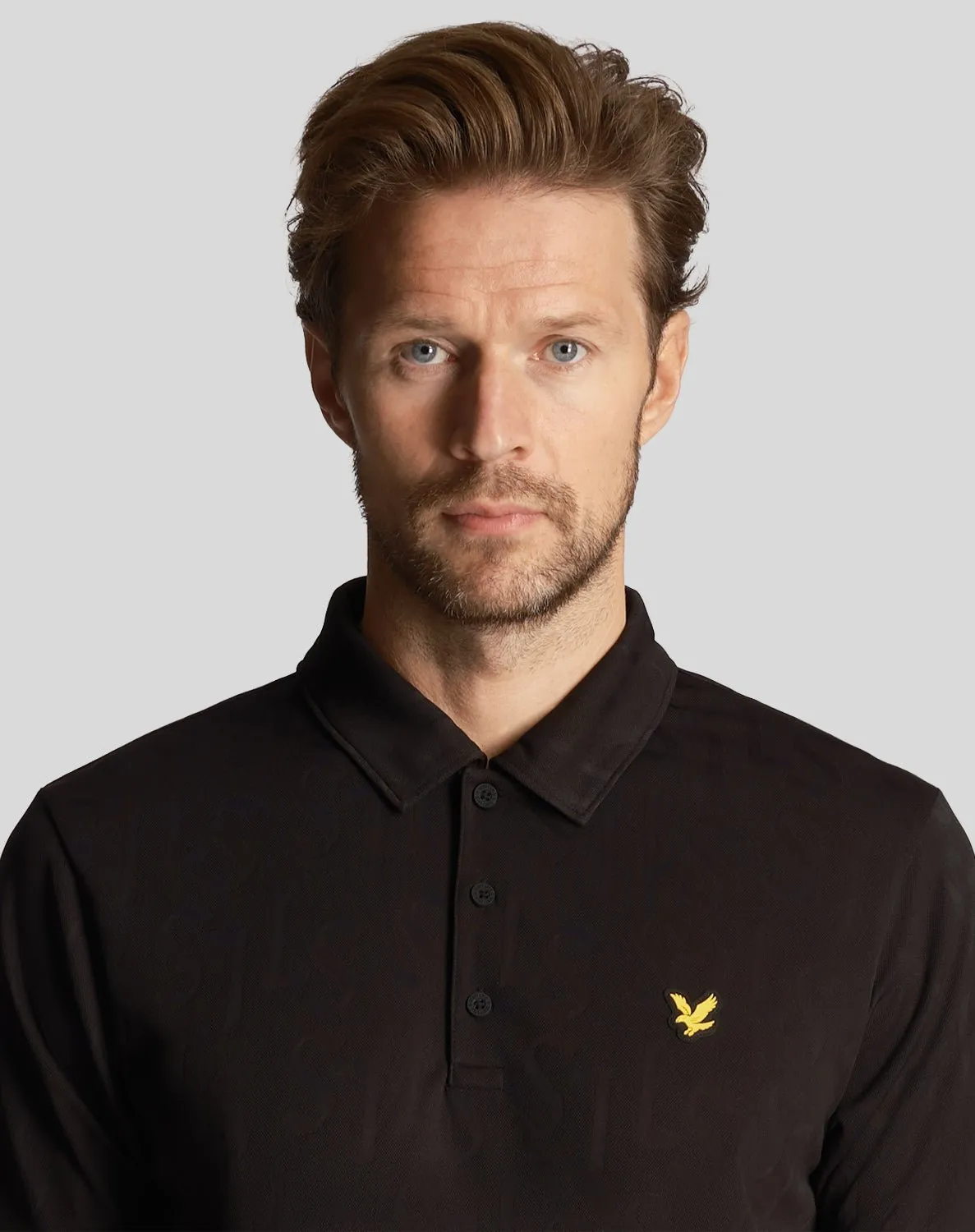 Golf Monogram Jacquard Polo Shirt sold by Lyle & Scott product image thumbnail 4