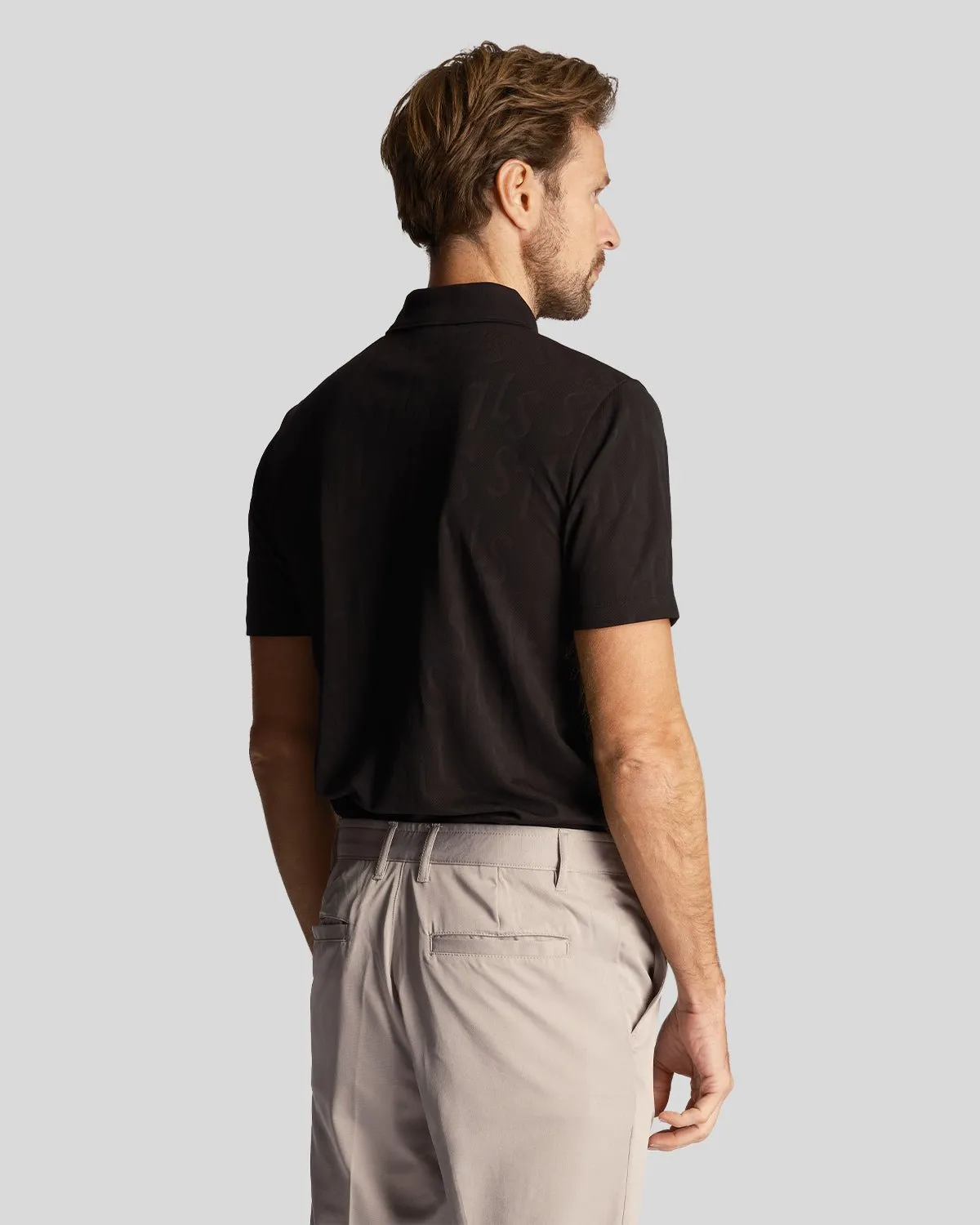 Golf Monogram Jacquard Polo Shirt sold by Lyle & Scott product image thumbnail 3