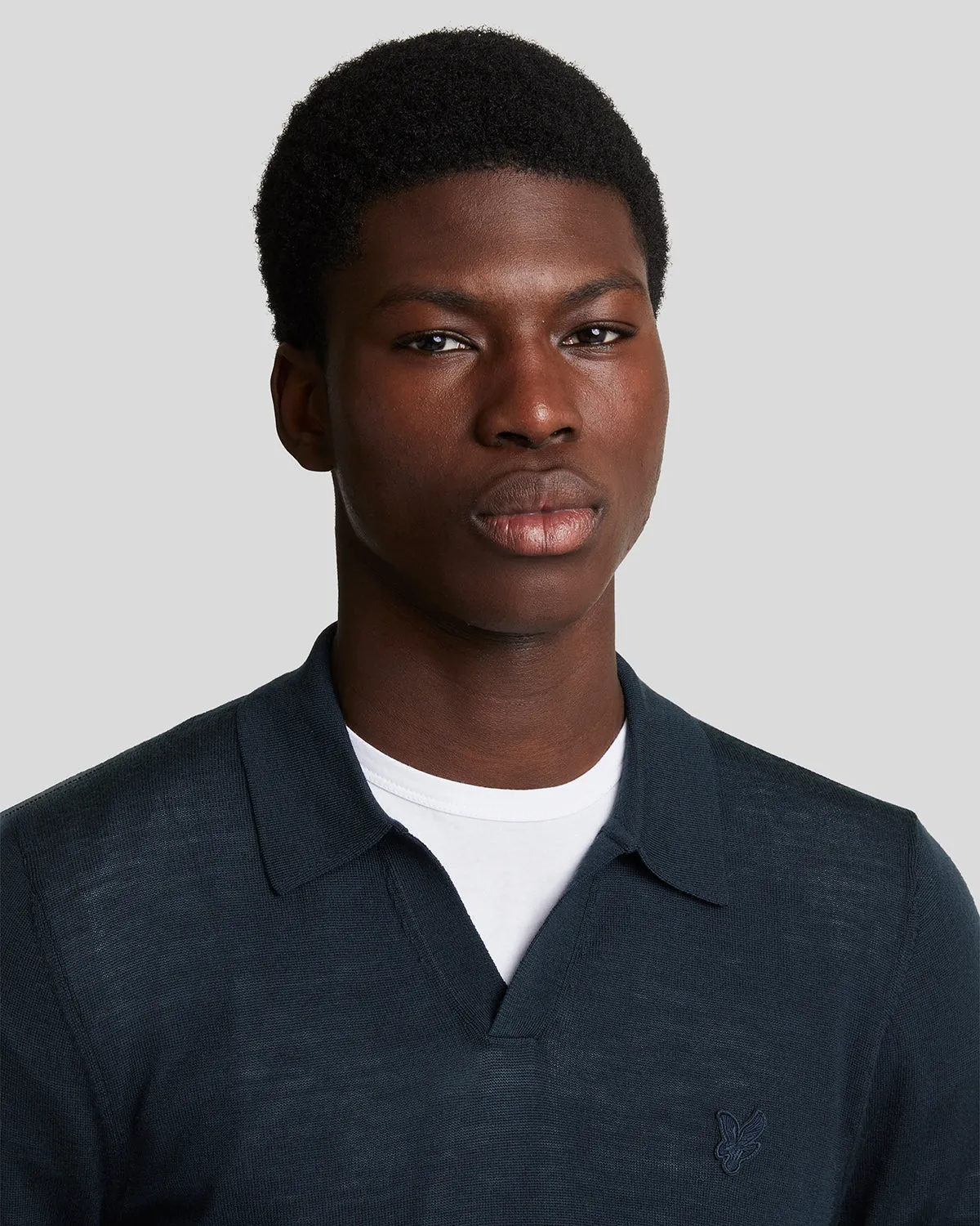 Tonal Eagle Merino Collared Jumper sold by Lyle & Scott product image thumbnail 4