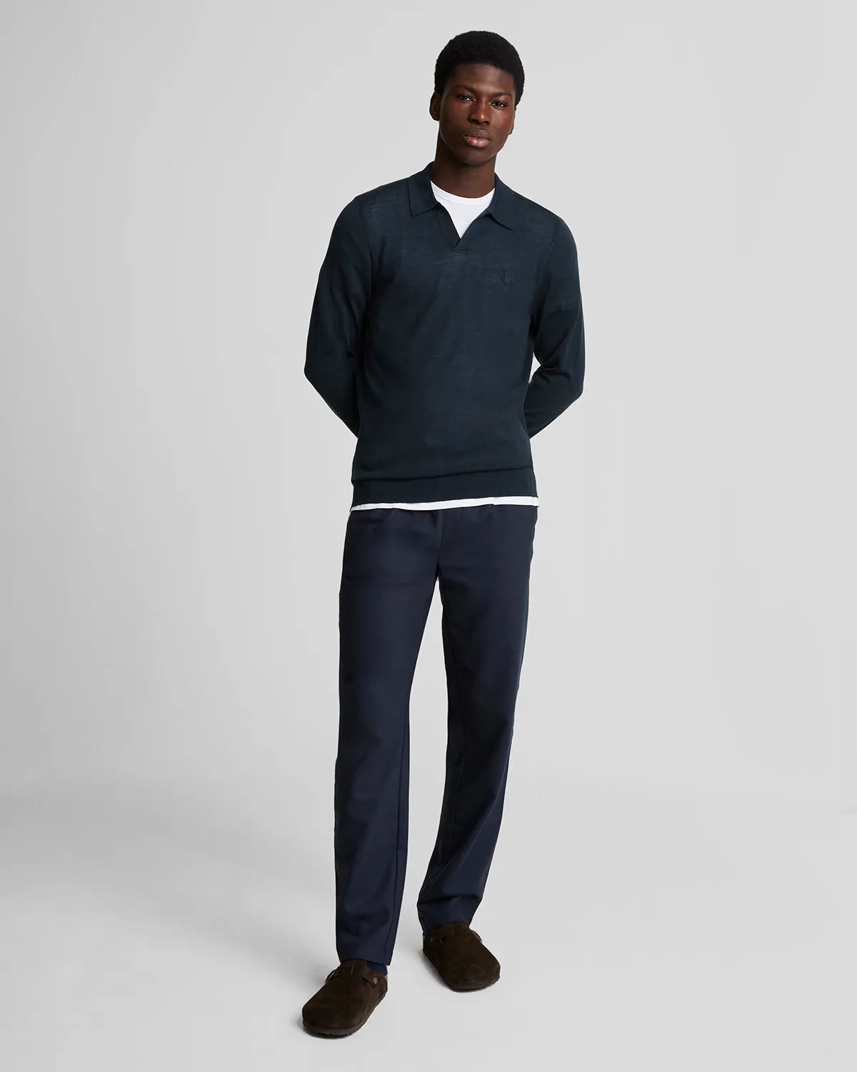 Tonal Eagle Merino Collared Jumper sold by Lyle & Scott product image thumbnail 2