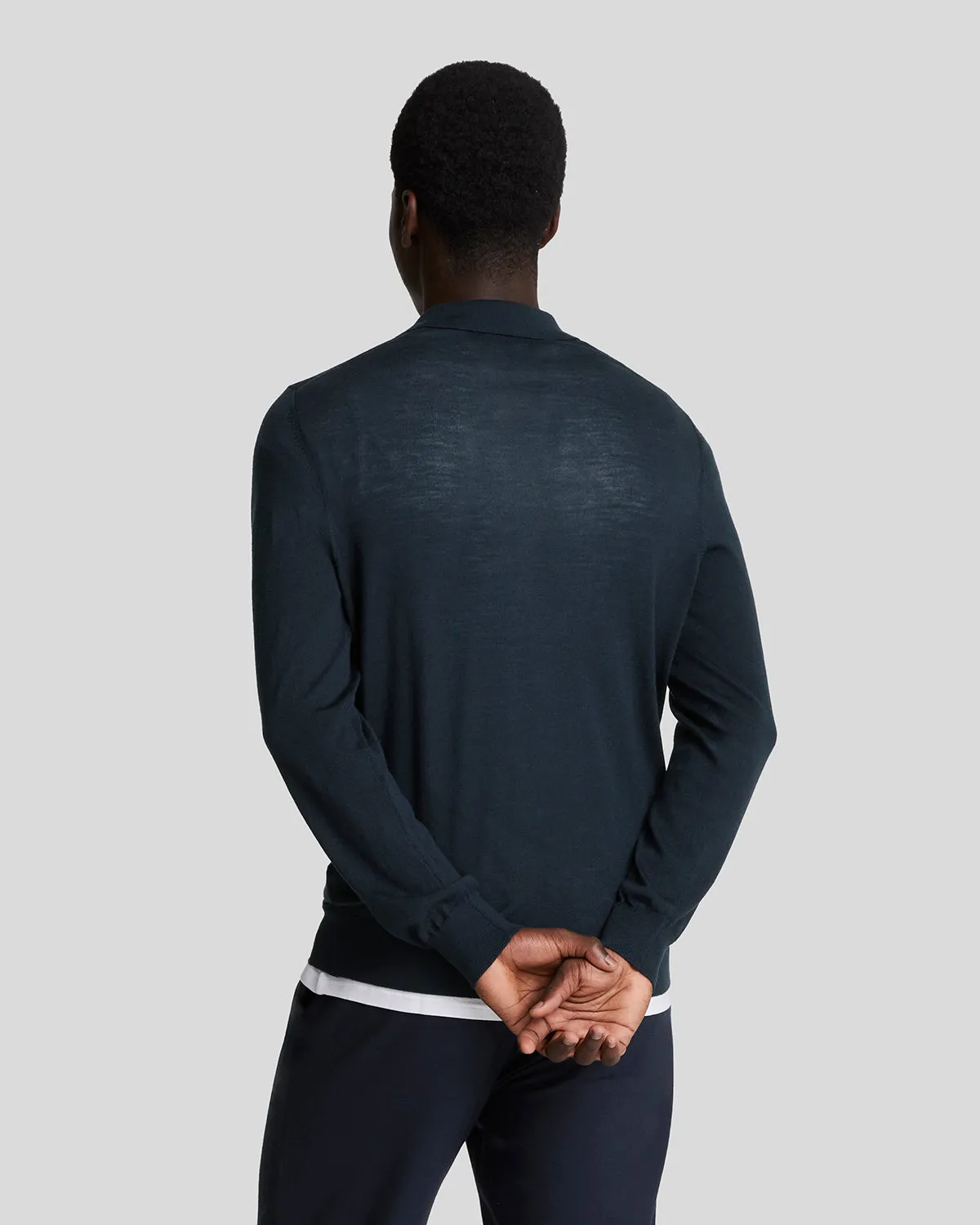Tonal Eagle Merino Collared Jumper sold by Lyle & Scott product image thumbnail 3