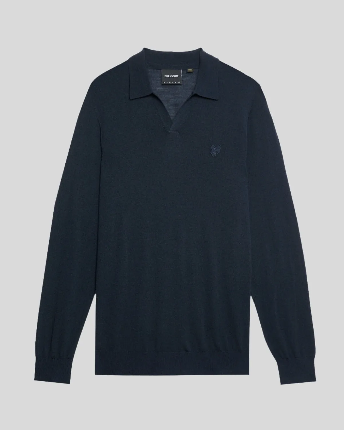 Tonal Eagle Merino Collared Jumper sold by Lyle & Scott product image thumbnail 5