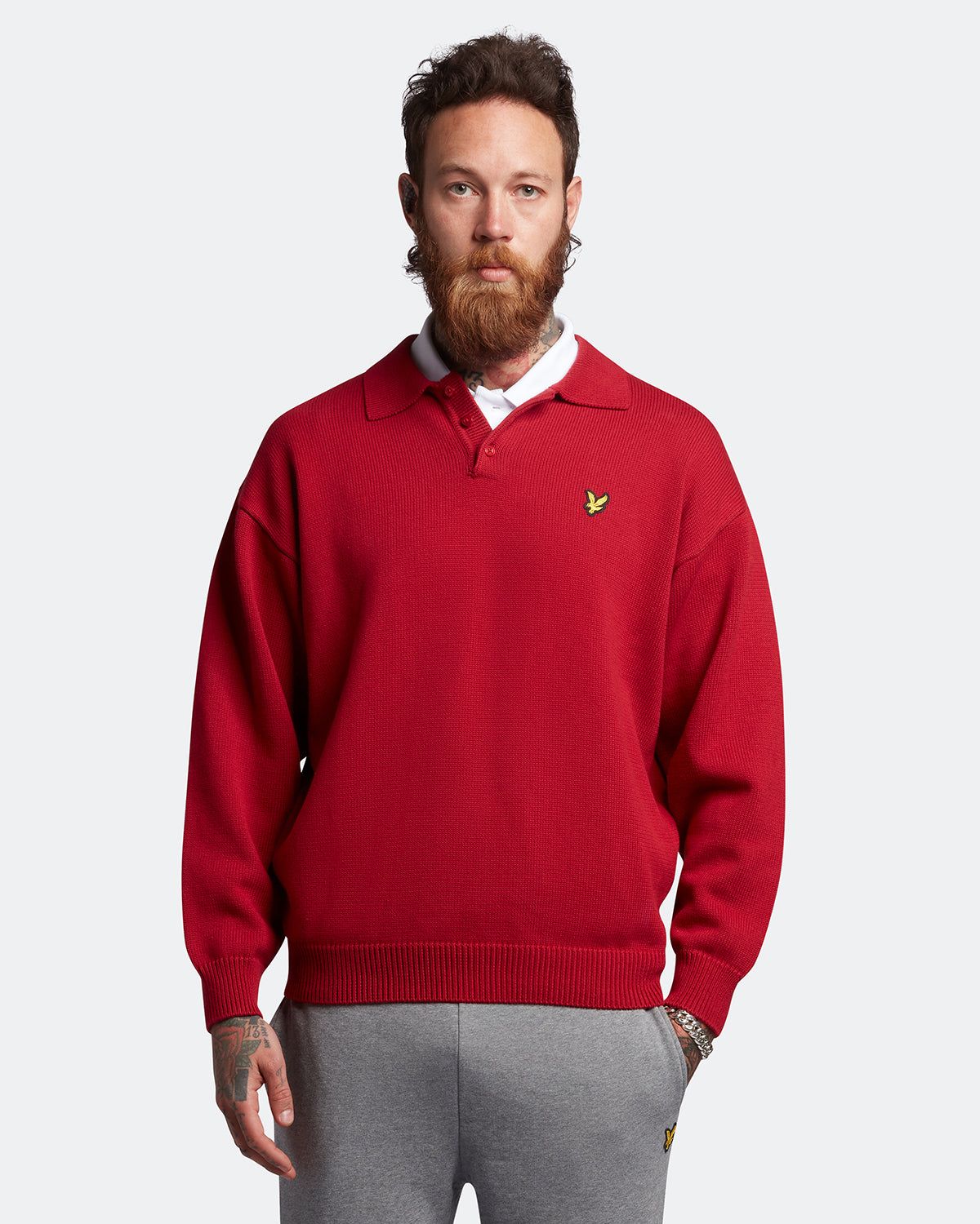 Blouson Long Sleeve Knitted Polo Shirt Plus sold by Lyle & Scott
