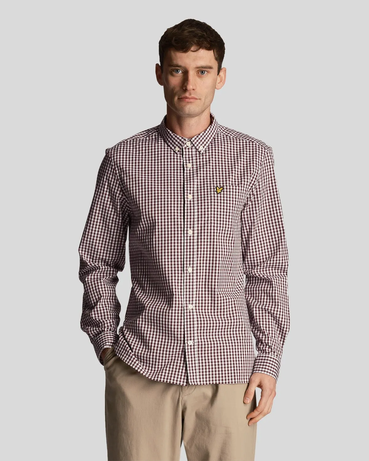 Long Sleeve Slim Fit Gingham Shirt sold by Lyle & Scott