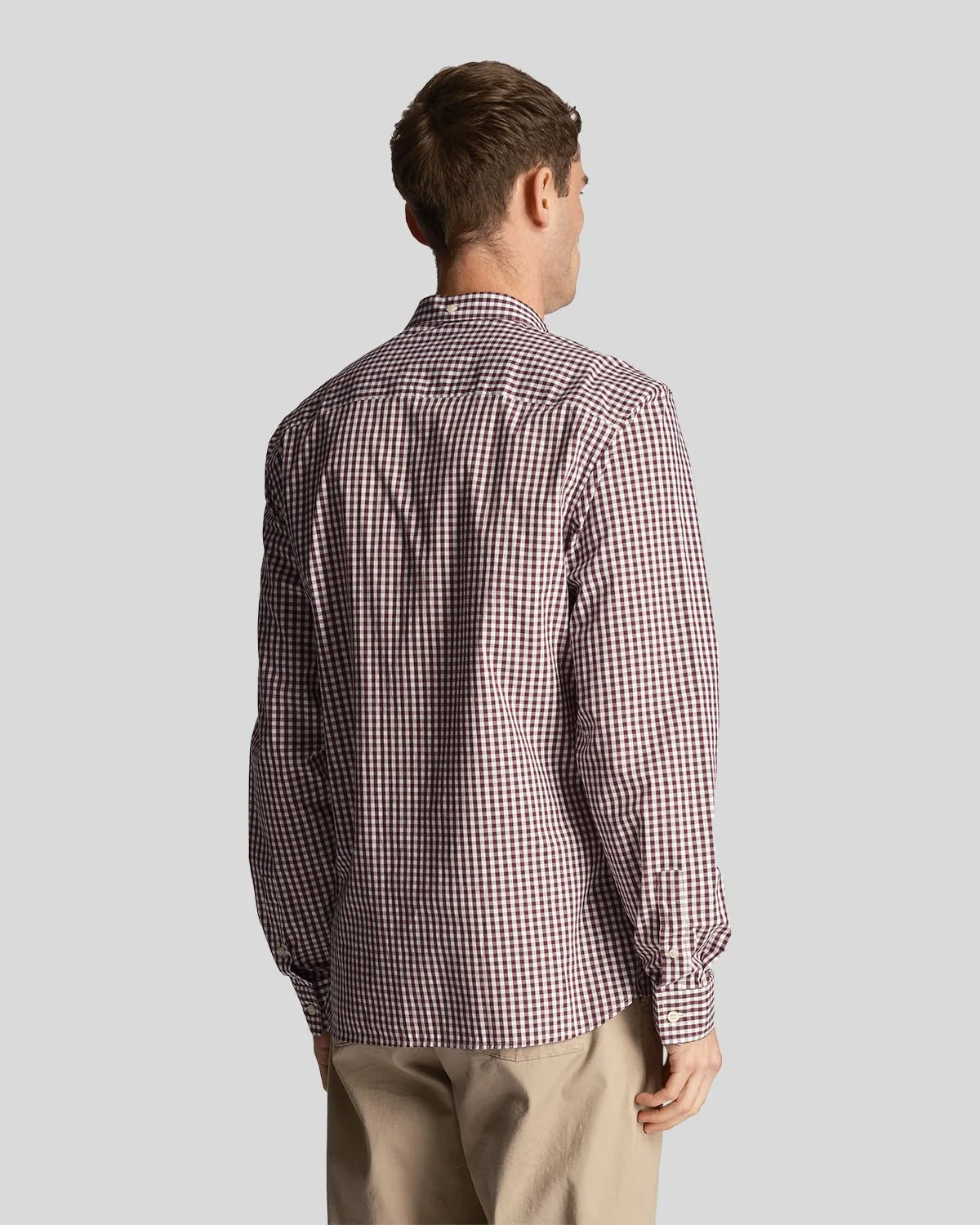 Long Sleeve Slim Fit Gingham Shirt sold by Lyle & Scott product image thumbnail 3