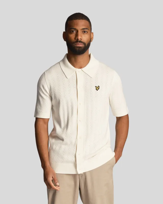 Textured Stripe Knit Polo Shirt sold by Lyle & Scott