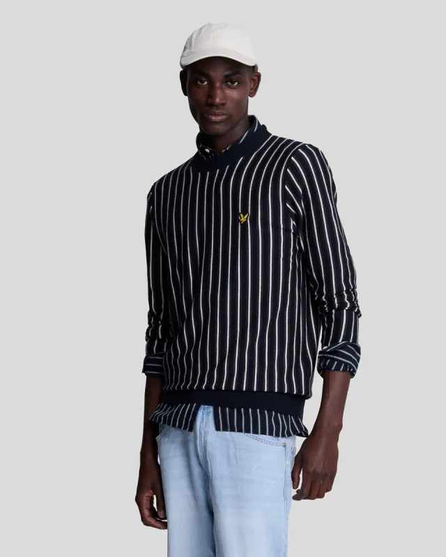 Vertical Stripe Crew Neck Jumper sold by Lyle & Scott