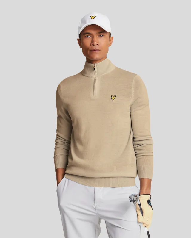Golf 1/4 Zip Merino Jumper sold by Lyle & Scott