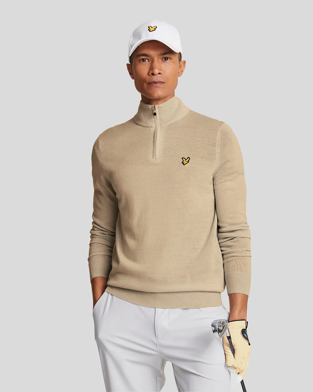 Golf 1/4 Zip Merino Jumper sold by Lyle & Scott
