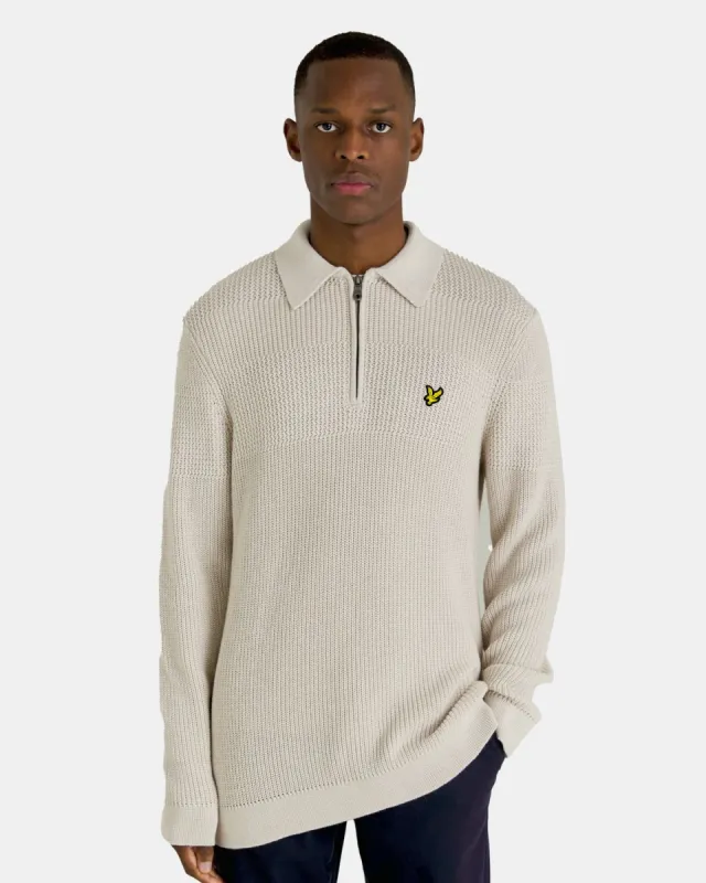 Textured Stripe 1/4 Zip Rugby Jumper sold by Lyle & Scott