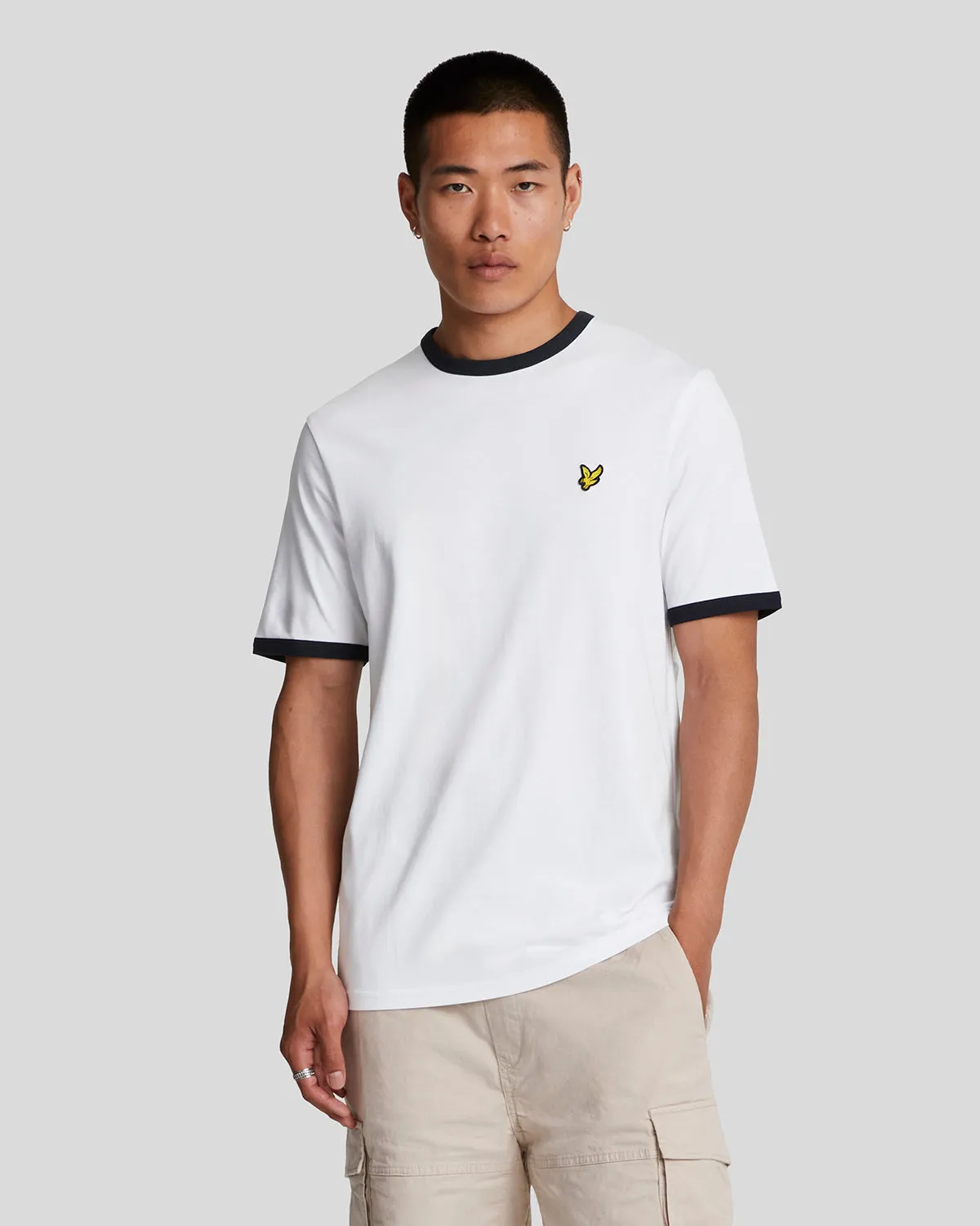 Ringer Cotton Crew Neck T-Shirt sold by Lyle & Scott