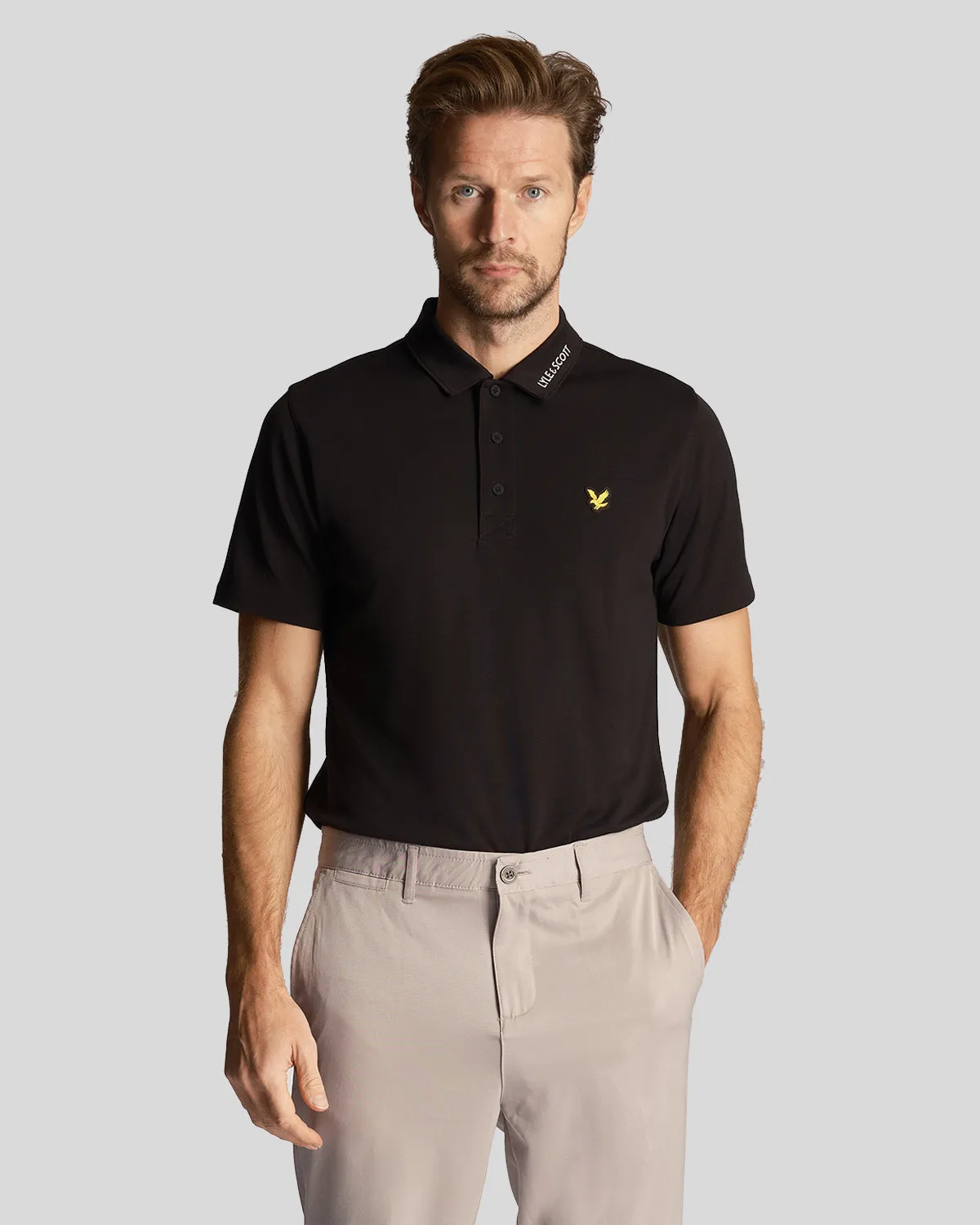Collar Logo Technical Polo Shirt sold by Lyle & Scott