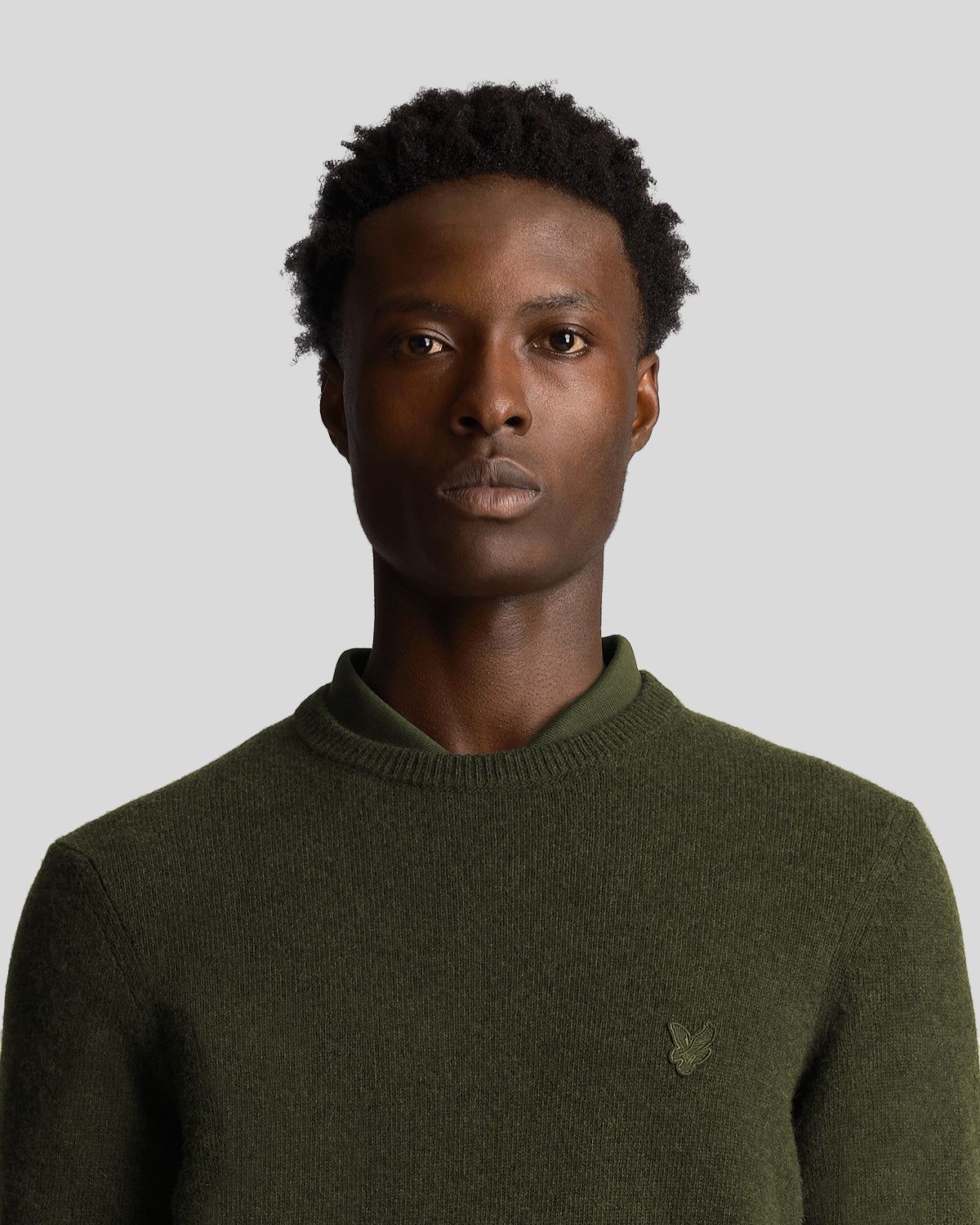Tonal Eagle Crew Neck Lambswool Blend Jumper sold by Lyle & Scott product image thumbnail 4
