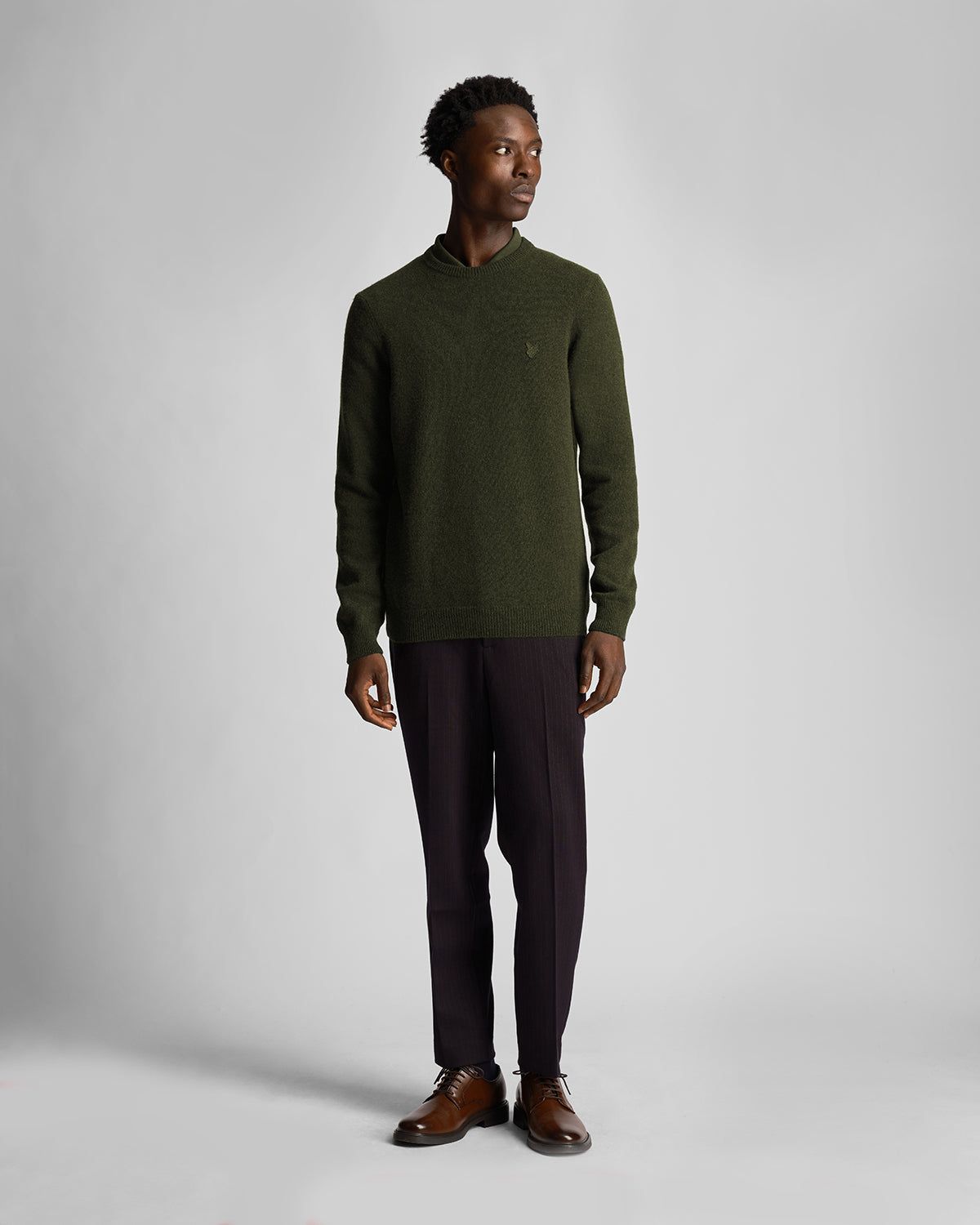 Tonal Eagle Crew Neck Lambswool Blend Jumper sold by Lyle & Scott product image thumbnail 2