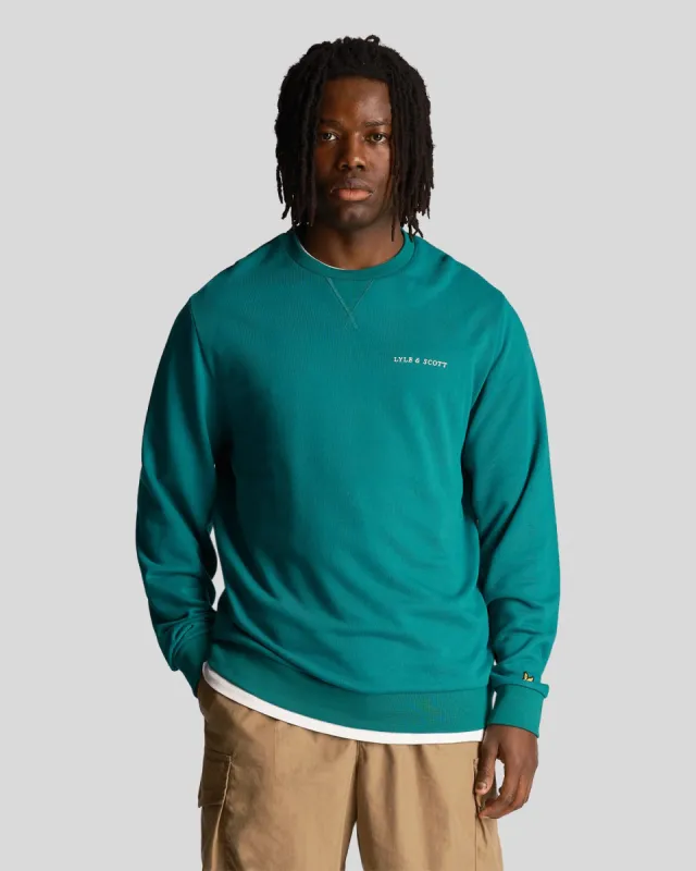Loopback Embroidered Crew Neck Sweatshirt sold by Lyle & Scott