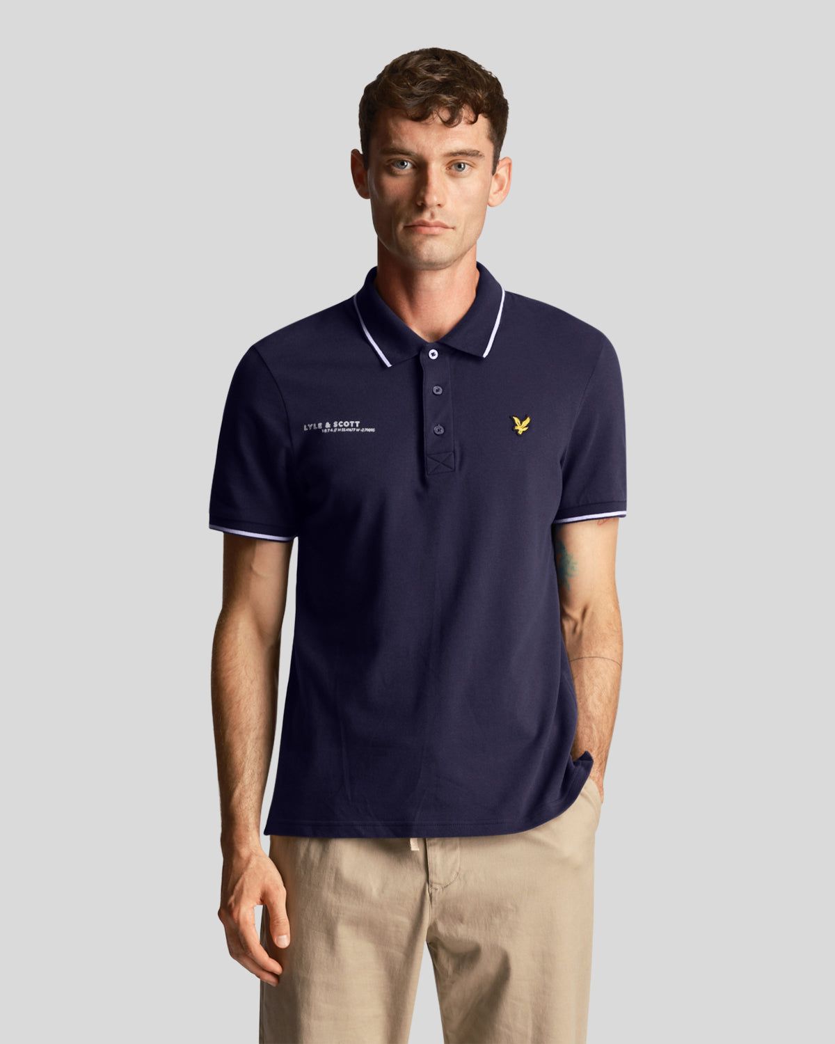 Tipped Polo Shirt Co-Ordinates Print sold by Lyle & Scott