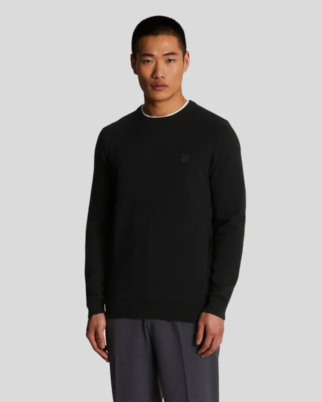 Tonal Eagle Cotton Crew Neck Jumper sold by Lyle & Scott