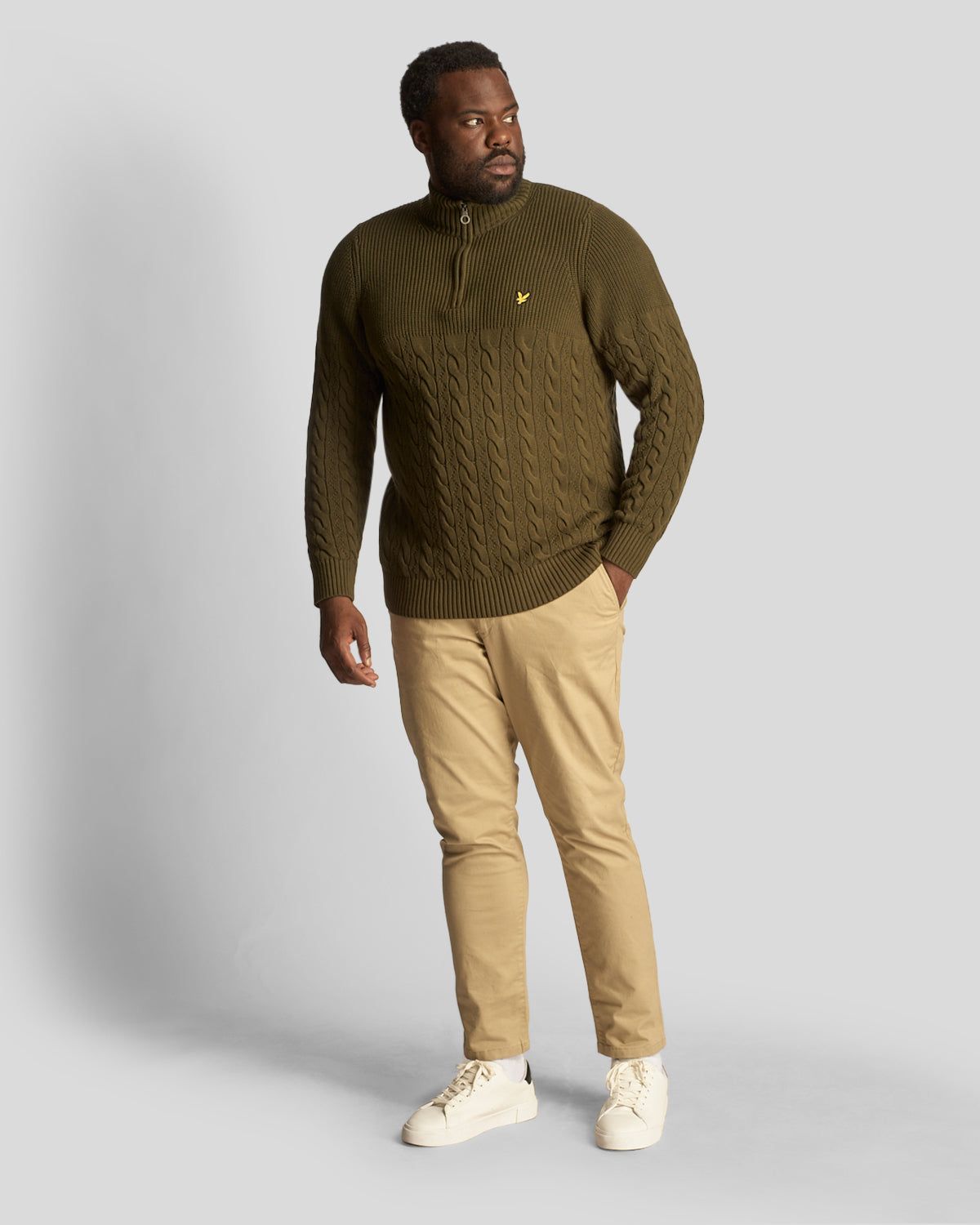 Cable Knit Quarter Zip Jumper Plus sold by Lyle & Scott product image thumbnail 2